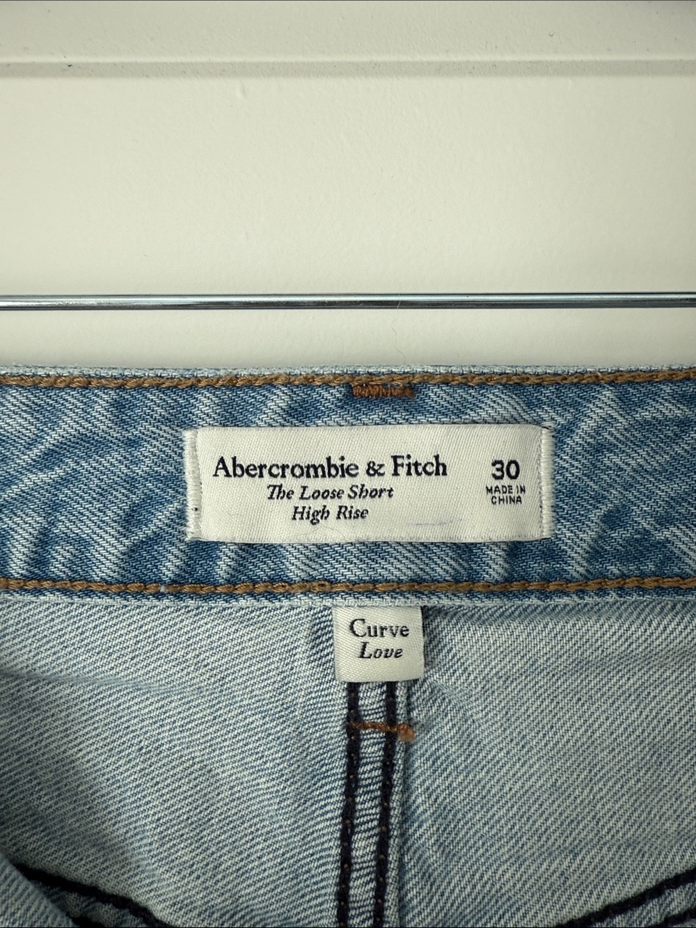 Abercrombie & Fitch Light Blue Distressed Denim Jean Shorts - Picture 2 of 7